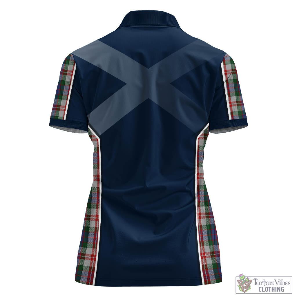 Fraser Red Dress Tartan Women's Polo Shirt with Family Crest and Lion Rampant Vibes Sport Style - Tartan Vibes Clothing