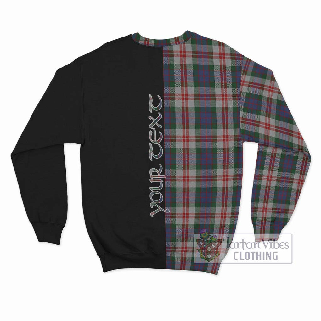 Fraser Red Dress Tartan Sweatshirt with Family Crest and Half Of Me Style - Tartanvibesclothing Shop