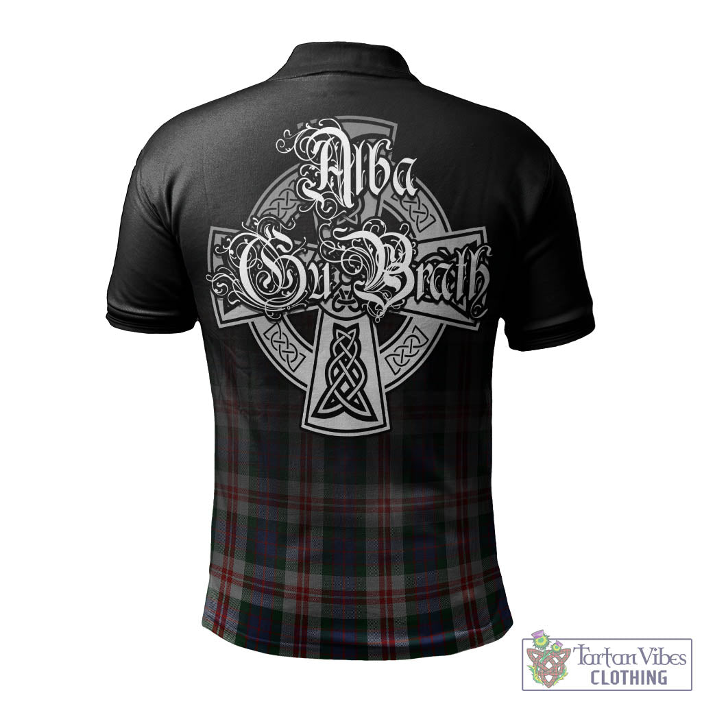 Tartan Vibes Clothing Fraser Red Dress Tartan Polo Shirt Featuring Alba Gu Brath Family Crest Celtic Inspired