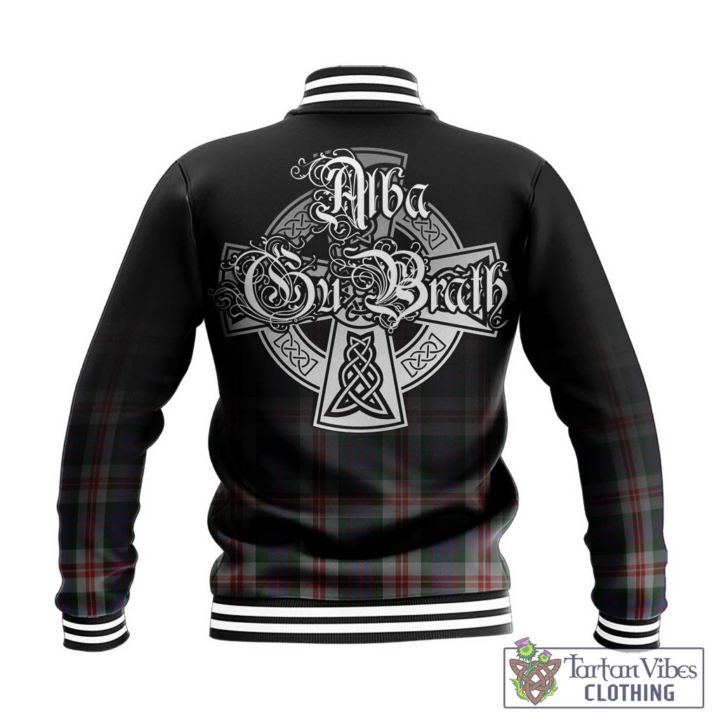 Tartan Vibes Clothing Fraser Red Dress Tartan Baseball Jacket Featuring Alba Gu Brath Family Crest Celtic Inspired