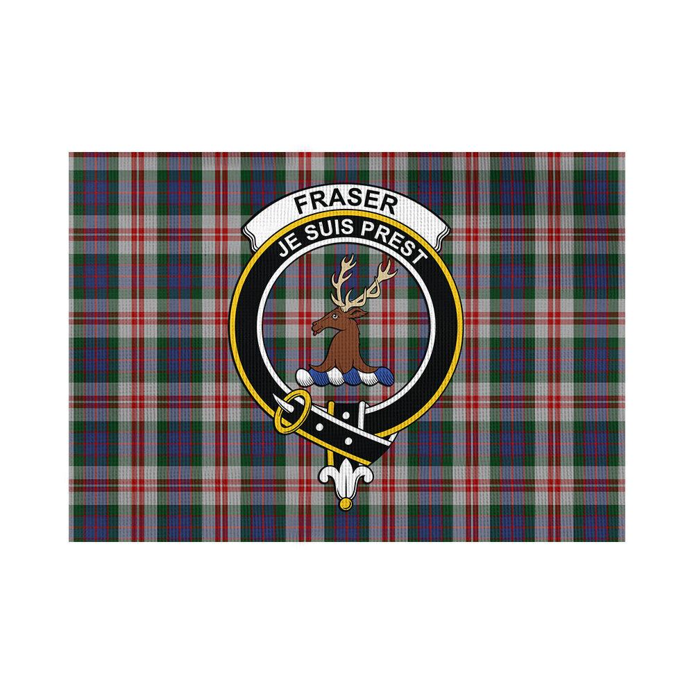 Fraser Red Dress Tartan Flag with Family Crest - Tartan Vibes Clothing