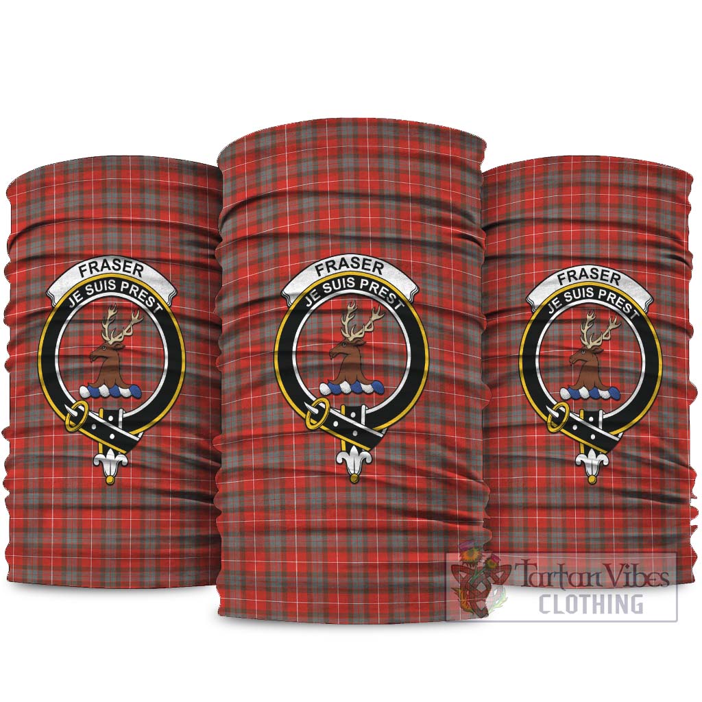 Fraser Weathered Tartan Neck Gaiters, Tartan Bandanas, Tartan Head Band with Family Crest