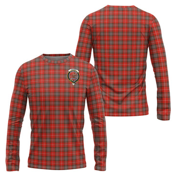 Fraser Weathered Tartan Long Sleeve T-Shirt with Family Crest