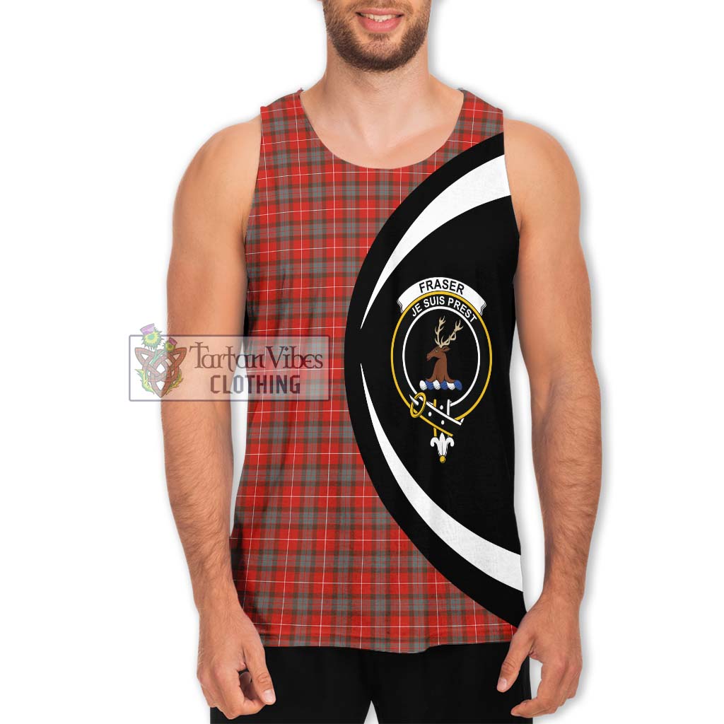 Fraser Weathered Tartan Men's Tank Top with Family Crest Circle Style Men - Tartan Vibes Clothing