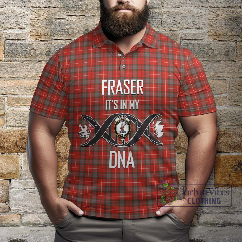 Fraser Weathered Tartan Polo Shirt with Family Crest DNA In Me Style Kid - Tartanvibesclothing Shop