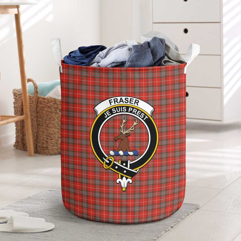 Fraser Weathered Tartan Laundry Basket with Family Crest One Size - Tartanvibesclothing Shop