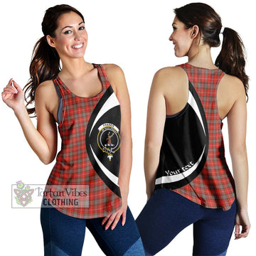 Fraser Weathered Tartan Women's Racerback Tanks with Family Crest Circle Style