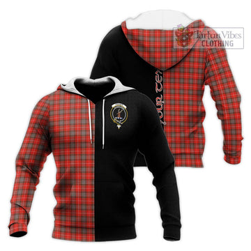 Fraser Weathered Tartan Knitted Hoodie with Family Crest and Half Of Me Style