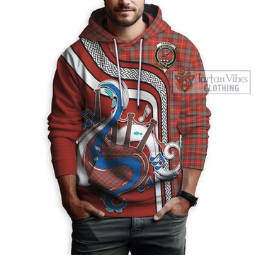 Fraser Weathered Tartan Hoodie with Epic Bagpipe Style