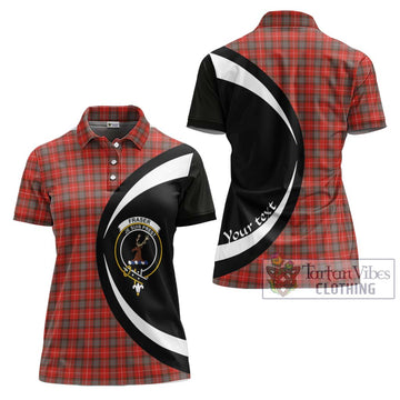 Fraser Weathered Tartan Women's Polo Shirt with Family Crest Circle Style