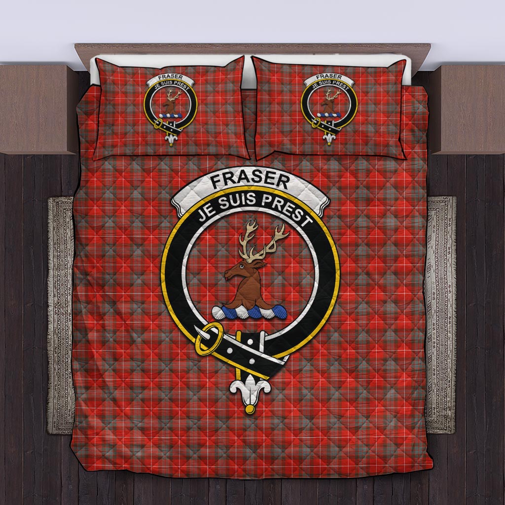 Fraser Weathered Tartan Quilt Bed Set with Family Crest Twin - Tartan Vibes Clothing