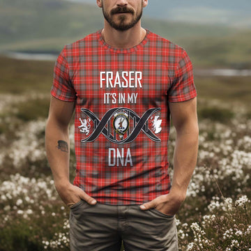 Fraser Weathered Tartan T-Shirt with Family Crest DNA In Me Style