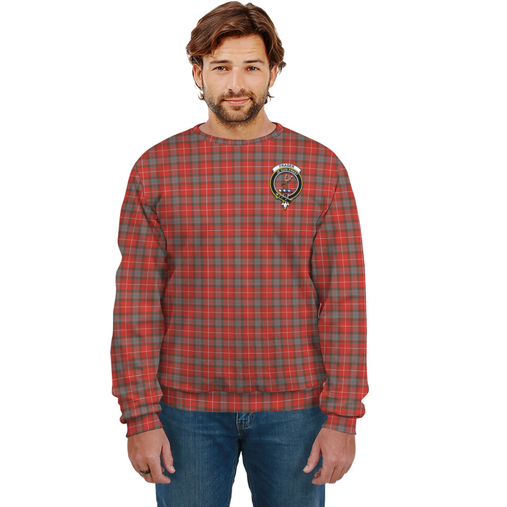 Fraser Weathered Tartan Sweatshirt with Family Crest Unisex - Tartan Vibes Clothing