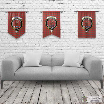 Fraser Weathered Tartan Gonfalon, Tartan Banner with Family Crest