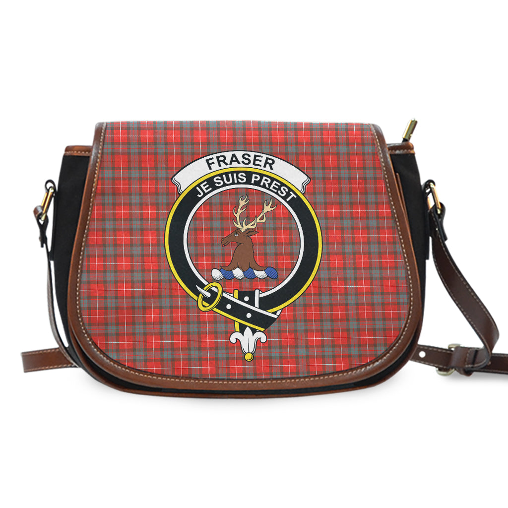 Fraser Weathered Tartan Saddle Bag with Family Crest - Tartan Vibes Clothing