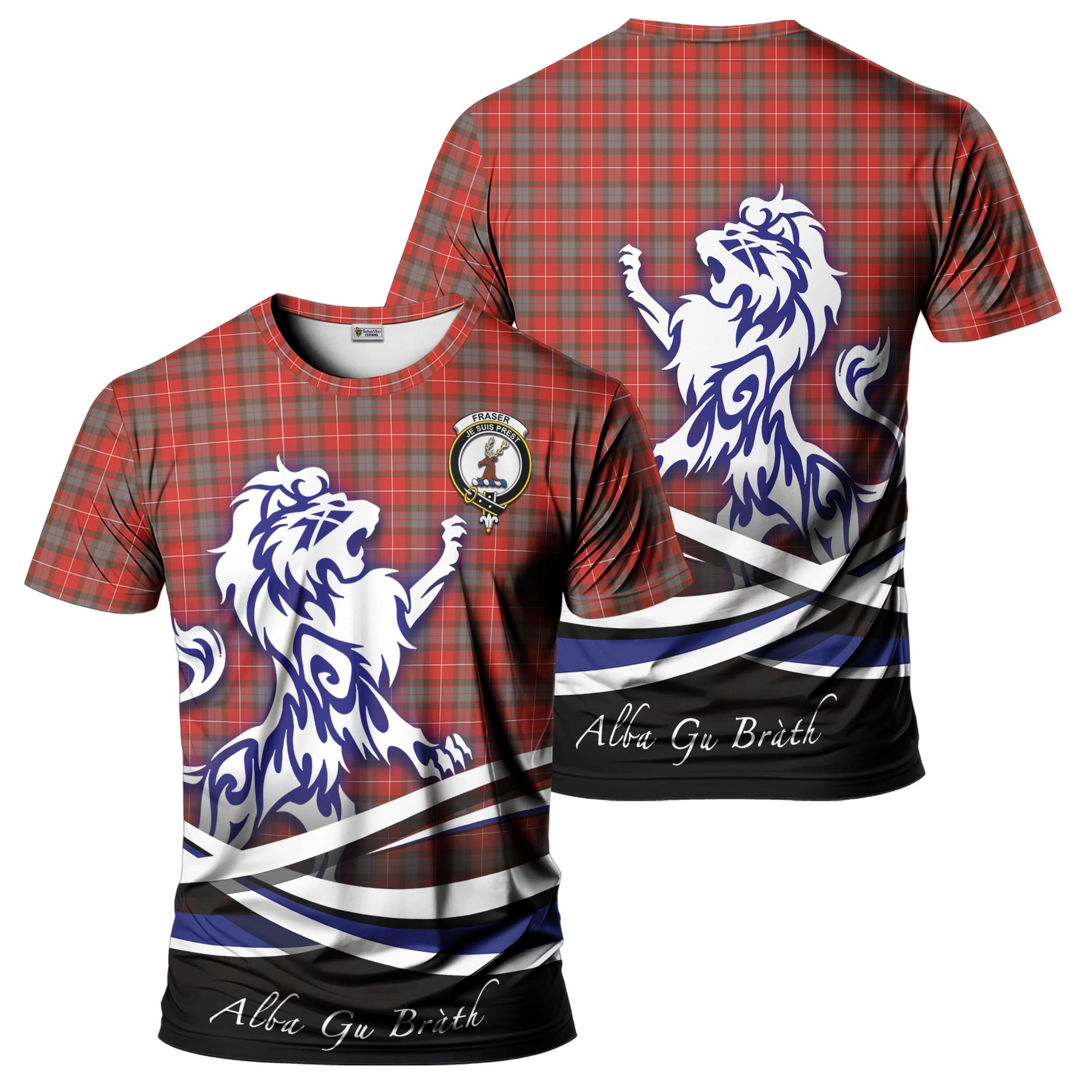 fraser-weathered-tartan-t-shirt-with-alba-gu-brath-regal-lion-emblem