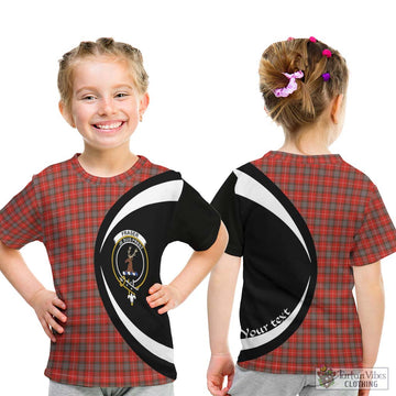 Fraser Weathered Tartan Kid T-Shirt with Family Crest Circle Style