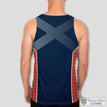 Fraser Weathered Tartan Men's Tanks Top with Family Crest and Scottish Thistle Vibes Sport Style