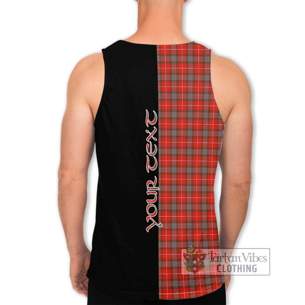 Fraser Weathered Tartan Men's Tank Top with Family Crest and Half Of Me Style - Tartanvibesclothing Shop