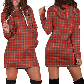 Fraser Weathered Tartan Hoodie Dress with Family Crest