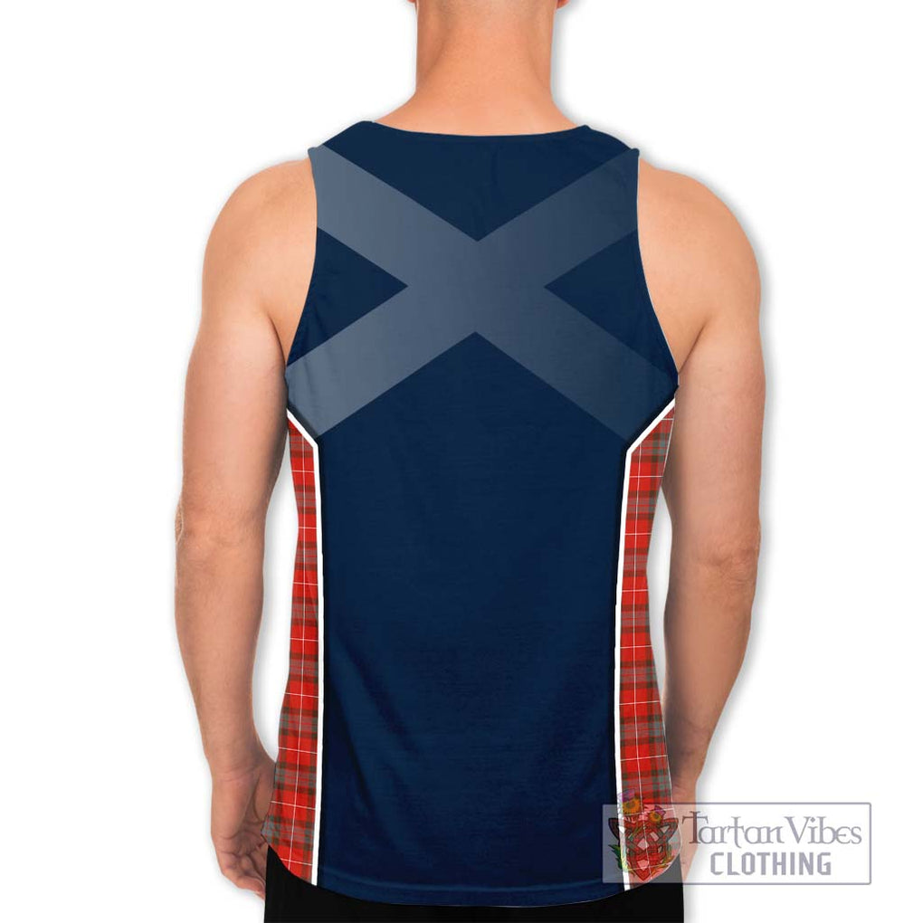 Fraser Weathered Tartan Men's Tank Top with Family Crest and Lion Rampant Vibes Sport Style - Tartan Vibes Clothing