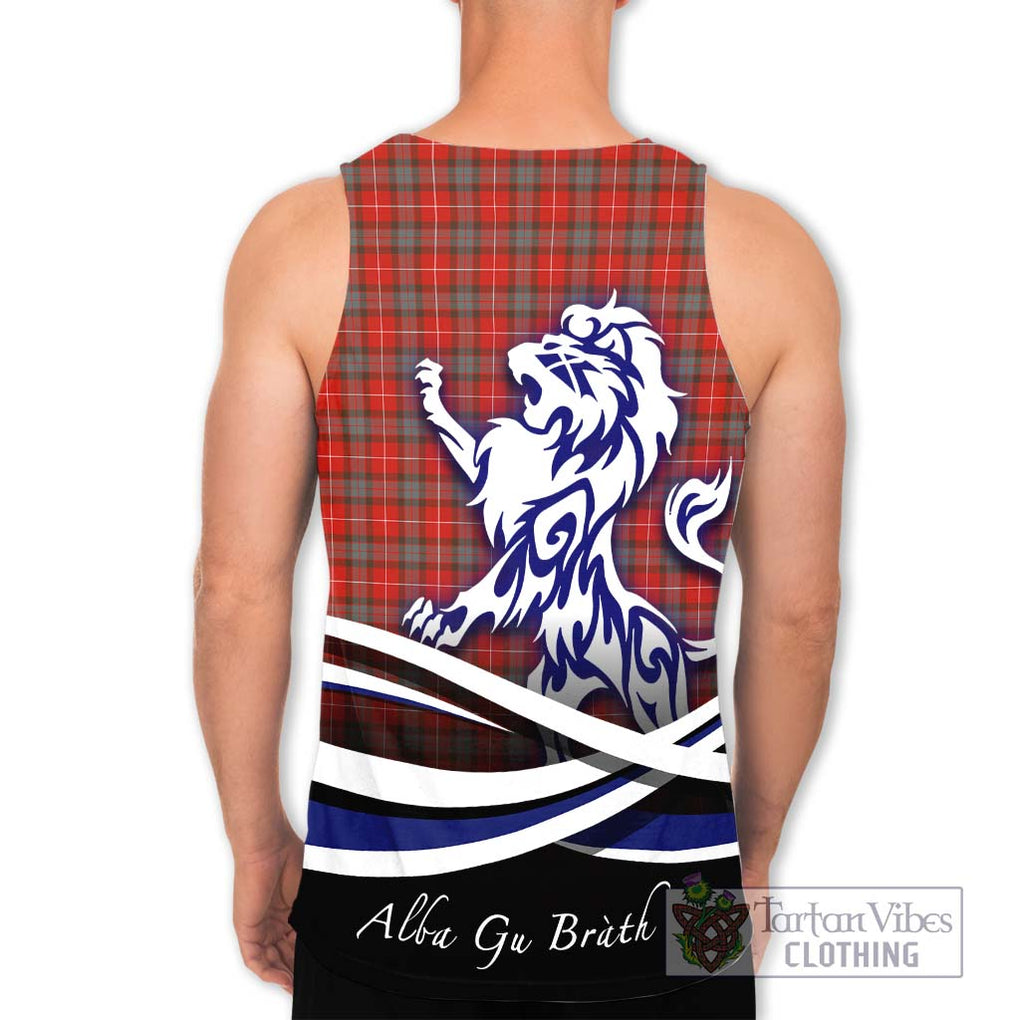 Fraser Weathered Tartan Men's Tank Top with Alba Gu Brath Regal Lion Emblem - Tartanvibesclothing Shop