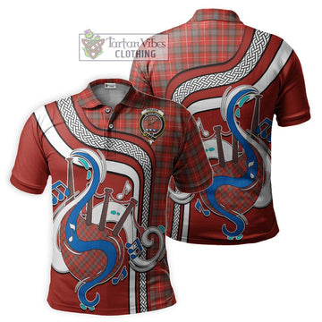 Fraser Weathered Tartan Polo Shirt with Epic Bagpipe Style