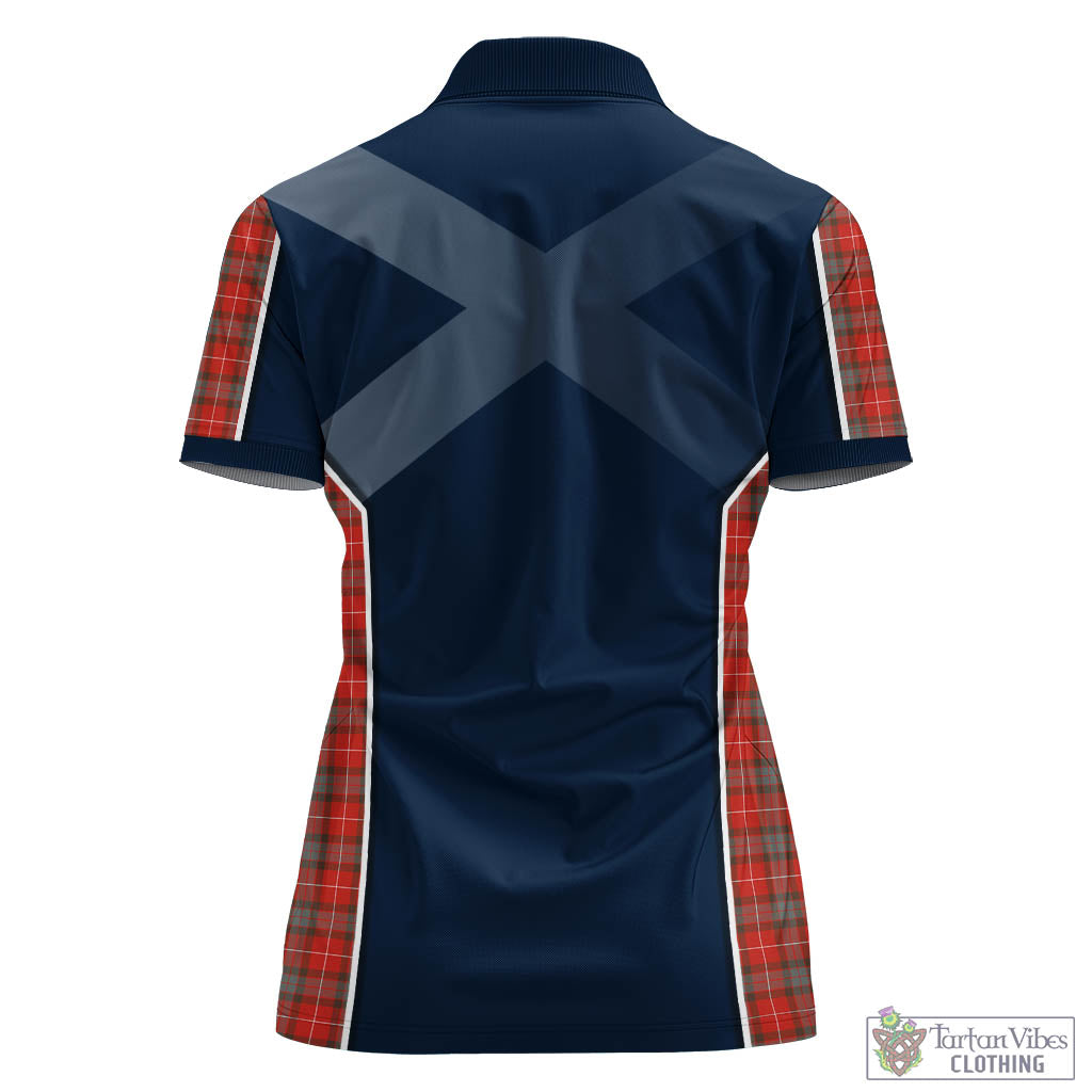 Tartan Vibes Clothing Fraser Weathered Tartan Women's Polo Shirt with Family Crest and Scottish Thistle Vibes Sport Style