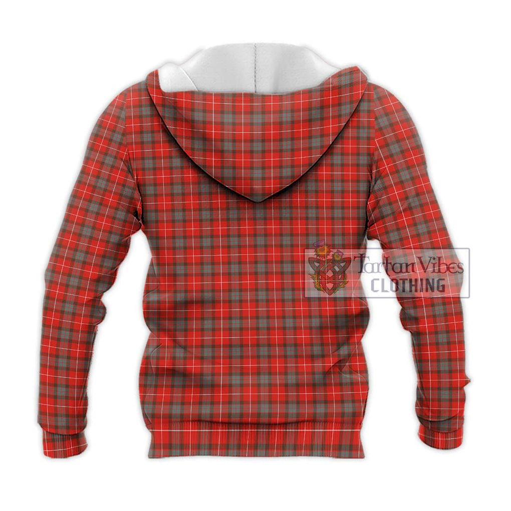 Fraser Weathered Tartan Knitted Hoodie with Family Crest DNA In Me Style - Tartanvibesclothing Shop