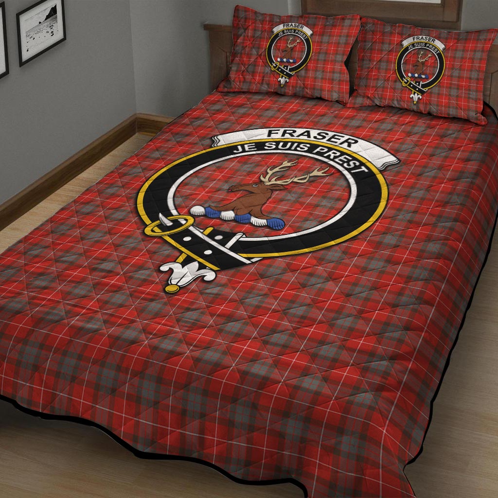 Fraser Weathered Tartan Quilt Bed Set with Family Crest - Tartan Vibes Clothing