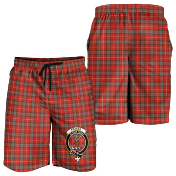 Fraser Weathered Tartan Mens Shorts with Family Crest