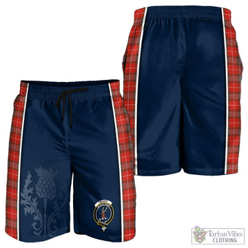 Fraser Weathered Tartan Men's Shorts with Family Crest and Scottish Thistle Vibes Sport Style