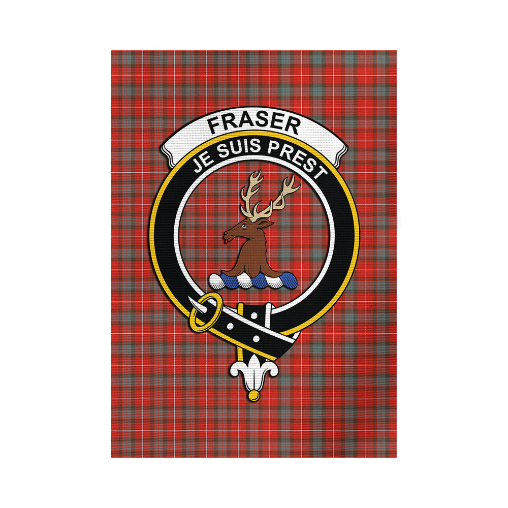 Fraser Weathered Tartan Flag with Family Crest - Tartan Vibes Clothing