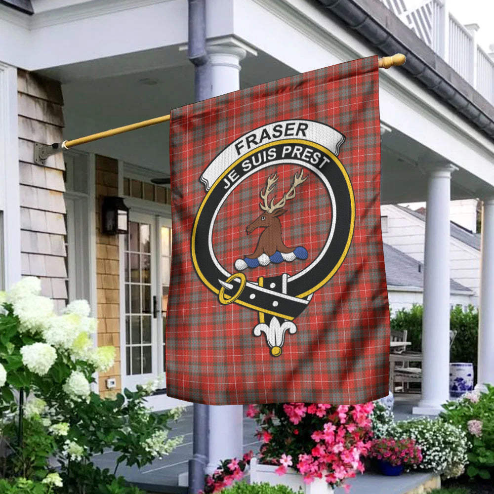 Fraser Weathered Tartan Flag with Family Crest - Tartan Vibes Clothing