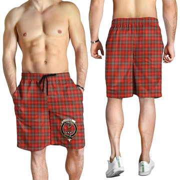 Fraser Weathered Tartan Mens Shorts with Family Crest