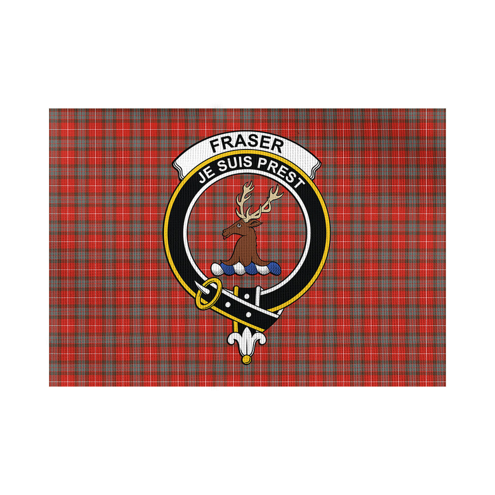 Fraser Weathered Tartan Flag with Family Crest - Tartan Vibes Clothing