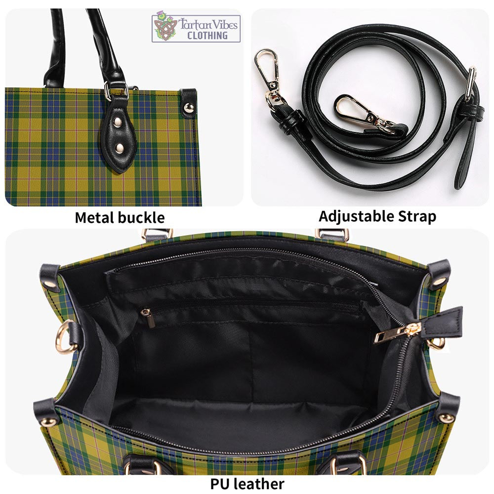 Tartan Vibes Clothing Fraser Yellow Tartan Luxury Leather Handbags