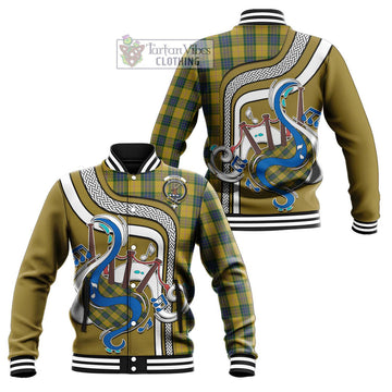 Fraser Yellow Tartan Baseball Jacket with Epic Bagpipe Style