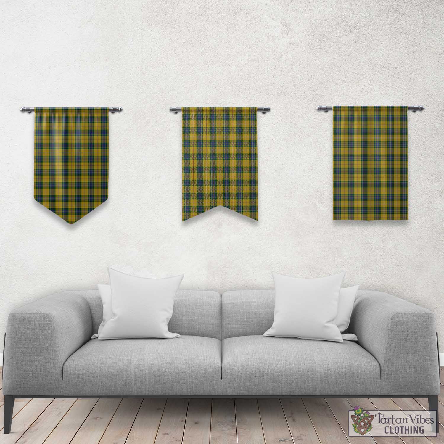 Tartan Vibes Clothing Fraser Yellow Tartan Gonfalon, Tartan Banner