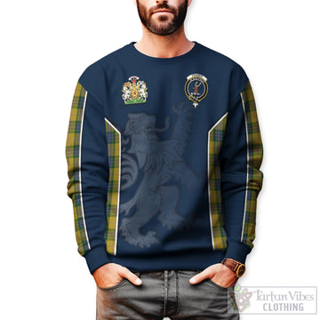 Fraser Yellow Tartan Sweater with Family Crest and Lion Rampant Vibes Sport Style