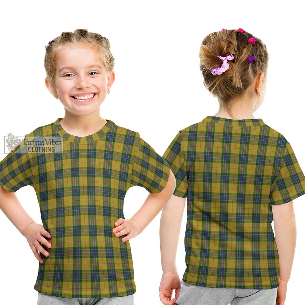 Fraser Yellow Tartan Kid T-Shirt Youth XL Size14 - Tartanvibesclothing Shop