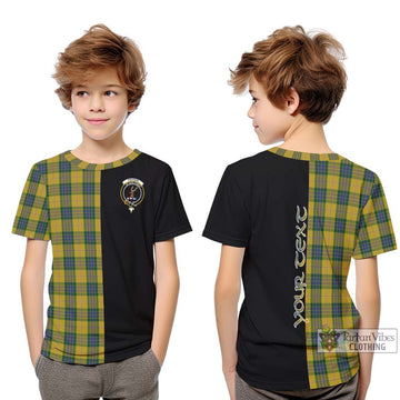 Fraser Yellow Tartan Kid T-Shirt with Family Crest and Half Of Me Style