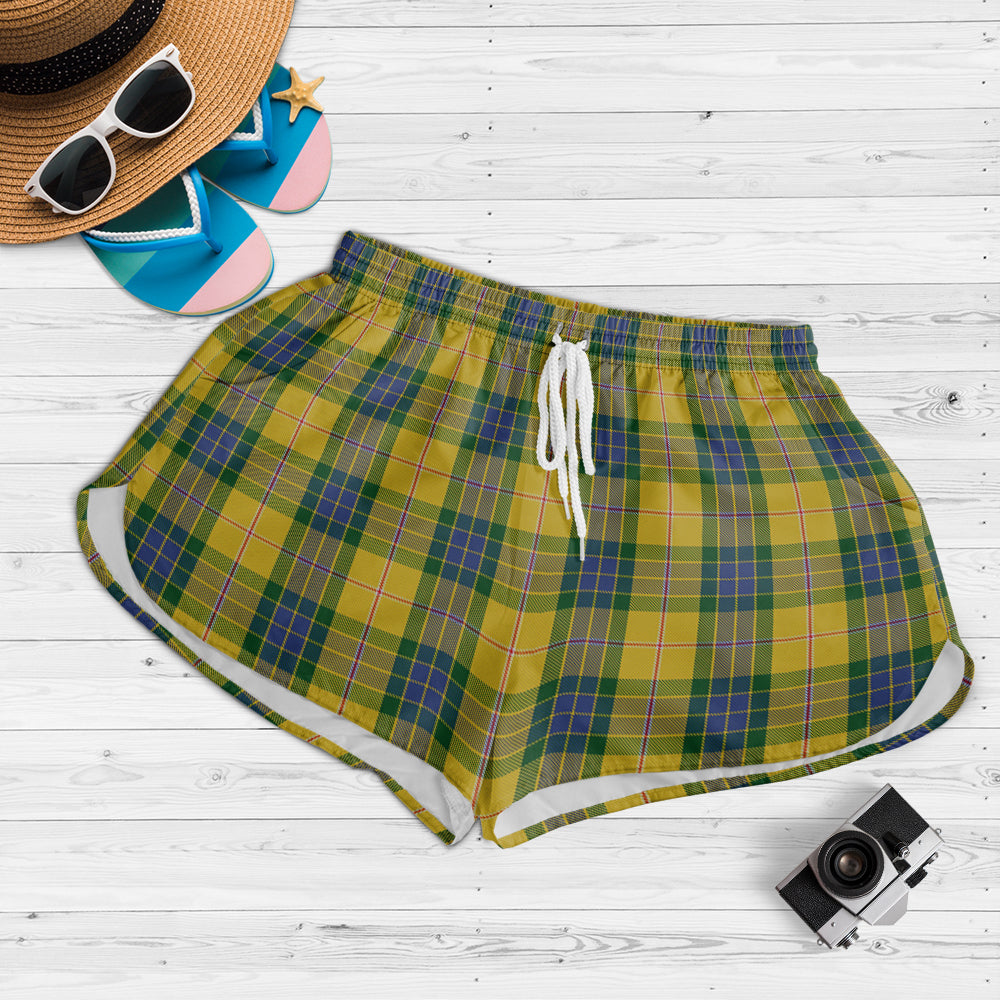 fraser-yellow-tartan-womens-shorts