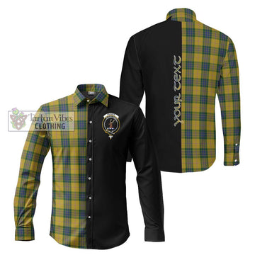 Fraser Yellow Tartan Long Sleeve Button Shirt with Family Crest and Half Of Me Style