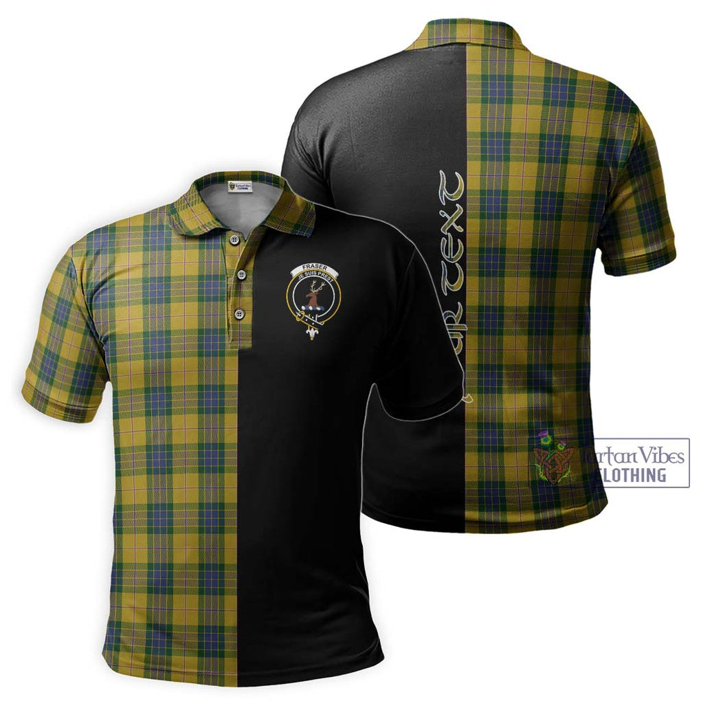 Fraser Yellow Tartan Polo Shirt with Family Crest and Half Of Me Style Kid - Tartanvibesclothing Shop