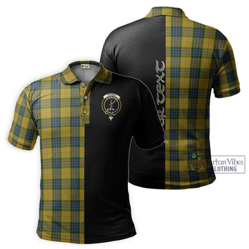 Fraser Yellow Tartan Polo Shirt with Family Crest and Half Of Me Style