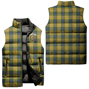 Fraser Yellow Tartan Sleeveless Puffer Jacket with Family Crest