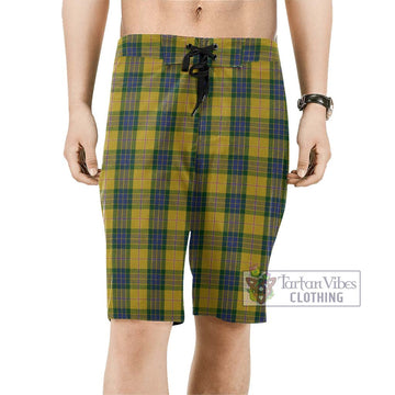 Fraser Yellow Tartan Men's Board Shorts