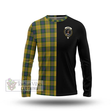 Fraser Yellow Tartan Long Sleeve T-Shirt with Family Crest and Half Of Me Style