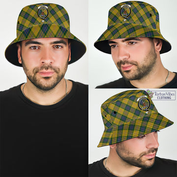 Fraser Yellow Tartan Bucket Hat with Family Crest